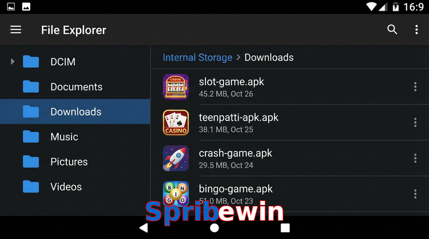 Main screen of Spribewin gameapk page for PK players